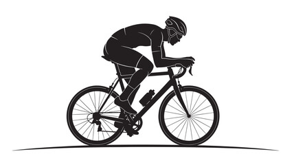 Fototapeta premium A striking silhouette of a cyclist intensely focused on racing showcasing speed and athletic prowess