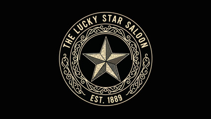 The Lucky Star Saloon Emblem Est 1889 Emblematic Design.