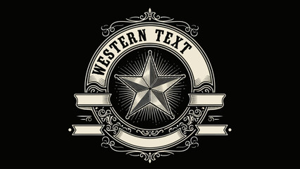 Vintage Western Star Emblem with Ornate Details.