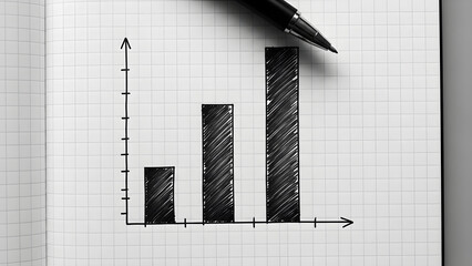 Professional Graph Analysis, creating business insights with detailed statistics and pen annotation