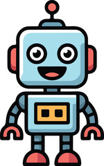 Fototapeta premium funny-mascot-logo-of-a-smiling-robot
