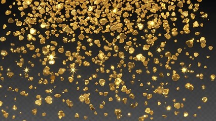 Golden sparkles falling