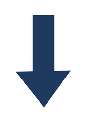 Simple Navy Down Arrow Icon Isolated on White Background