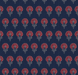 TRADITIONAL AJRAKH PATTERN, HAND BLOCK PRINT, BATIK PRINT, INDIAN TEXTILE BACKGROUND, FLORAL BACKGROUND, KALAMKARI PRINT, HAND DRAW TEXTILE PATTERN, TEXTILE