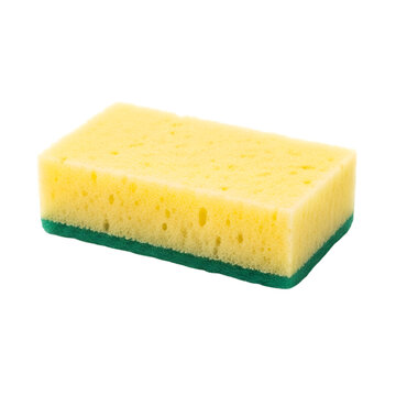 Yellow and green sponge for cleaning