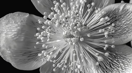 Each stamen and petal is magnified revealing a world of intricate details in these wildflower closeups. Black and white art