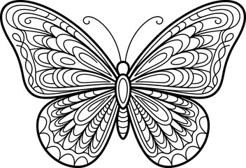 Black and white butterfly with intricate wing patterns