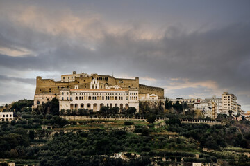 Obraz premium Industrial and cruise port of Naples in Italy