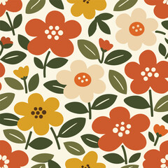 VintageWatercolorMixedFloralBouquetSeamlessPattern