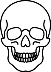 Black and white skull with glasses and teeth 1