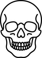 Black and white skull with glasses and teeth