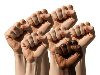 Hands raised in solidarity