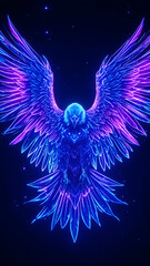 Mystic Angelic Wings in Neon Glow