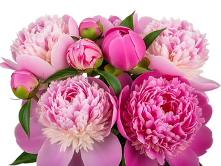 Vibrant pink peonies in full bloom