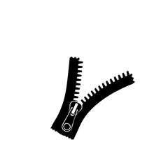 black zipper silhouette vector icon.