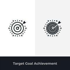 Target arrow icon illustrating goals focus achievement and marketing strategy