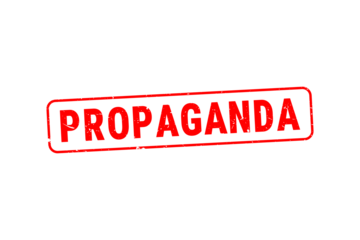 Red Propaganda Stamp Text on Transparent Background - Warning Symbol for Misleading Information and Bias