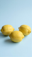 Lemons on Blue Surface
