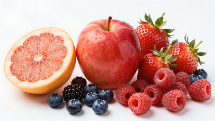 Fruit Still Life on White Background