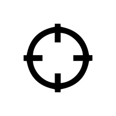 minimalist black crosshair target isolated icon.