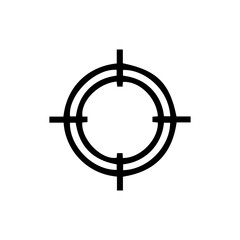 minimalist black crosshair target isolated icon.