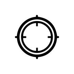 minimalist black crosshair target isolated icon.
