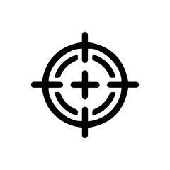 minimalist black crosshair target isolated icon.