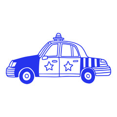 Police Car with Stars Doodle © edt