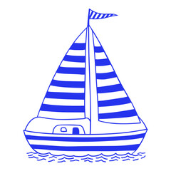 Yacht in the Sea Doodle