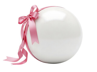 Elegant white ornament with pink bow