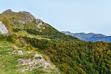 Fototapeta premium Col d'Aubisque, France. Mountain pass in the French Pyrenees massif, symbol of the Tour de France in Bearn
