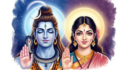 Shiv Parvati Hindu Devotional Background