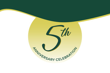 5th anniversary celebration with green design on white background
