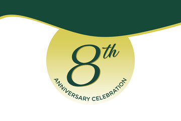 8th anniversary celebration with green design on white background