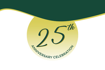 25th anniversary celebration with green design on white background