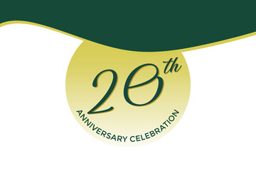 20th anniversary celebration with green design on white background