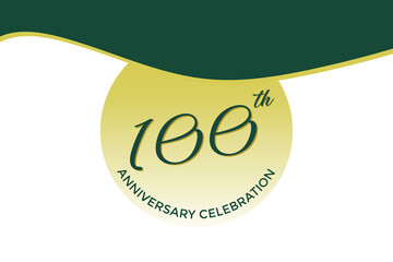 100th anniversary celebration with green design on white background