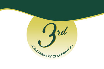 3rd anniversary celebration with green design on white background
