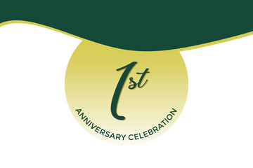 1st anniversary celebration with green design on white background