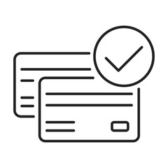 credit card accept line icon