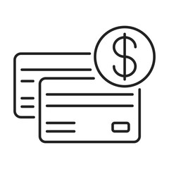 credit card finance line icon