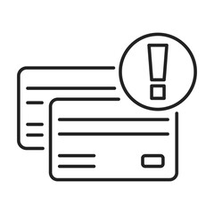 exclamation mark credit card line icon