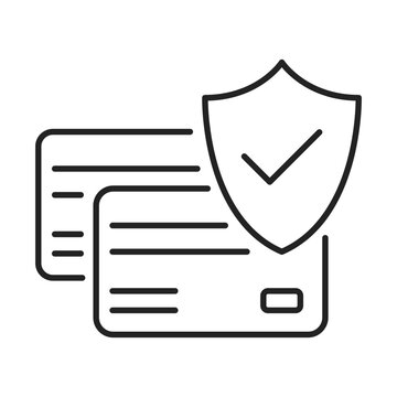 credit card protect line icon