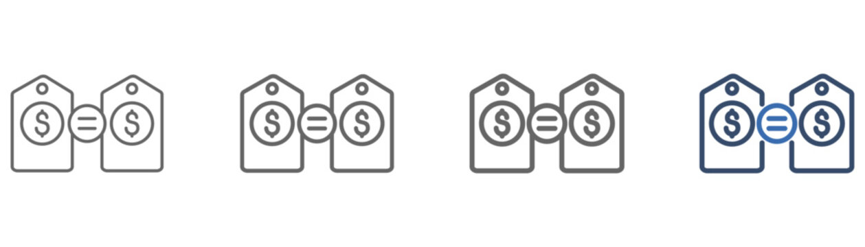 
outline icon set price comparison with price comparison design