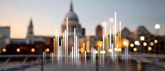 Stock market trend shows decline with U.S. Capitol backdrop at sunset highlighting financial uncertainty and challenges