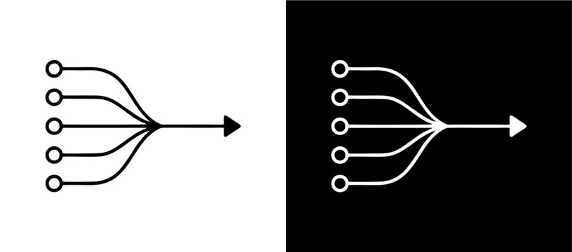 Abstract Simplify Process Icon with Arrow Path