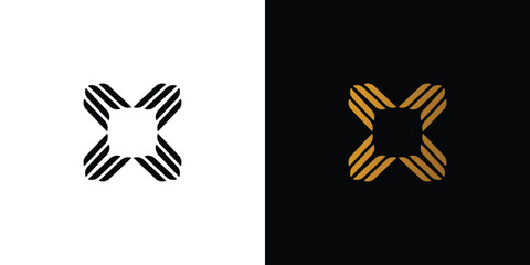 Luxury and modern letter X initials logo design