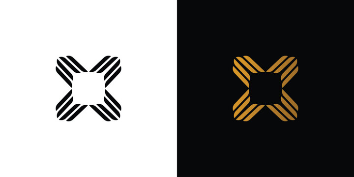 Luxury and modern letter X initials logo design