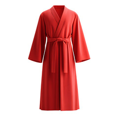 Front view of red color men&rsquo;s robe 3D render studio shot isolated on a white background