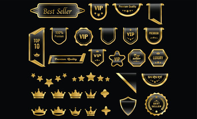 luxury set. Premium branding symbols. Golden Ornament Icons. Exquisite Identity Symbols. Prestige and excellence regulation signs
